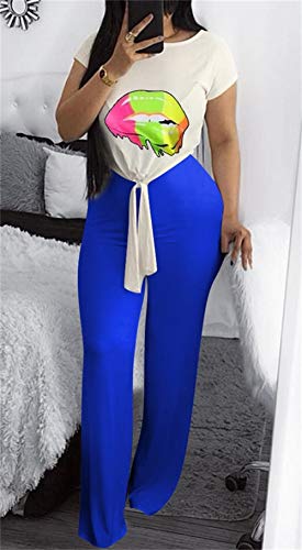 Womens Sexy 2 Piece Sports Outfit Set Shirt Bodycon Pants Joggers Clubwear Tracksuit Sportswear Set
