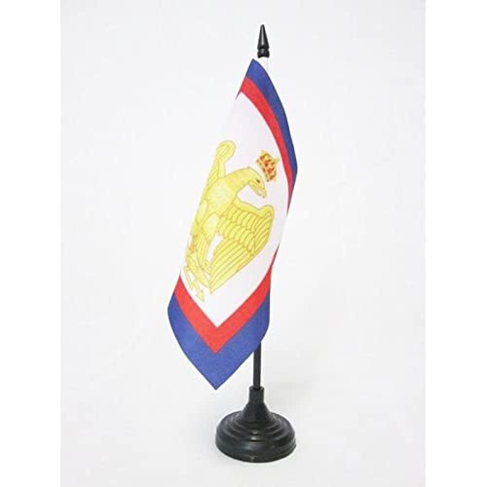 AZ FLAG Napoléon Bonaparte Table Flag 5'' x 5'' - Napoleon 1 Office Decoration 100% Polyester 15 x 15 cm - Mini Desk Flag with Pole and Black Plastic Base