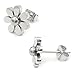 Stainless Steel Cute Flower Post Stud Earrings For Women Girls Gold Silver 9mm