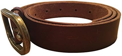 Immortal Coil"Delphyne" Full Grain Genuine Italian Leather Cowhide Jeans Belt - Single Prong Single Hole - 1.0" Width - Vintage