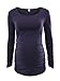 Ecavus Women's Maternity Tops Long Sleeve Clothes Flattering Side Ruched Pregnancy T-Shirt