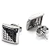Large Square Half White/black Cubic Zircon Ear Stud Earrings for Women/Men 9mm