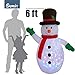 Sunlit 6ft Kaleidoscope Lightshow Colorful Lights Snowman Christmas Inflatable Lighted Yard Decoration with Blower and Adaptor for Indoor Porch Outdoor