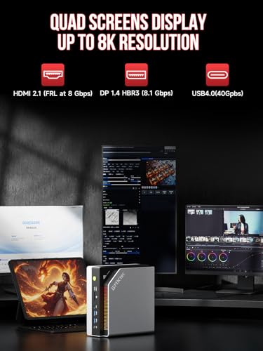 GMKtec Evo-X2 AI Mini PC AMD Ryzen AI Max+ 395 (16C/32T, up to 5.1GHz), 126 AI Performance Tops, 128GB DDR5 RAM, 2TB M.2 PCIE 4.0 X4 SSD, Mini Gaming PC with 8060S Graphics Card | WiFi 7