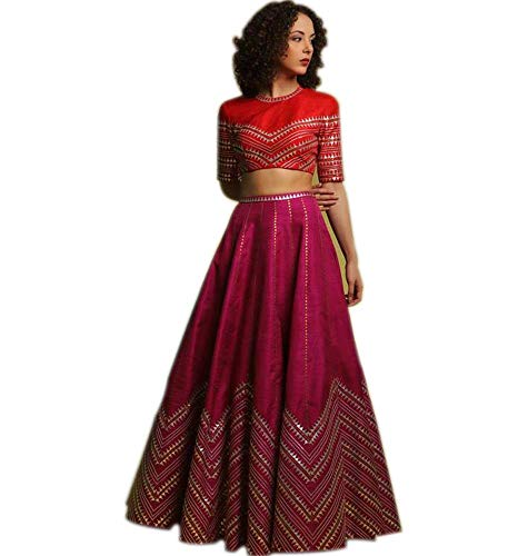 Ethnic Empire Women’s Georgette Semi stitched Lehenga Choli (Ethnic_ER106280_Pink_Free Ethnic Empire Women’s Georgette Semi stitched Lehenga Choli (Ethnic_ER106280_Pink_Free