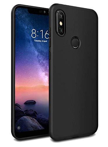 Mobistyle Ultra Slim Soft TPU Silicon Sleek Rubberized Back Case Cover for Xiaomi Redmi Note 6 Pro/Redmi note6 Pro - Bla