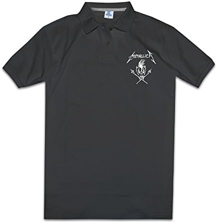 Just Tinge Men's Metallica Iconl Braderz Poster Polo Shirts For Men S Black