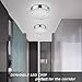 AUDIAN Modern Roundness Glass Shade K9 Crystal Bead Ceiling Flush Mount Polished Chrome LED Light for Porch, Balcony, Children's Room, Bathroom - W11H2.8''