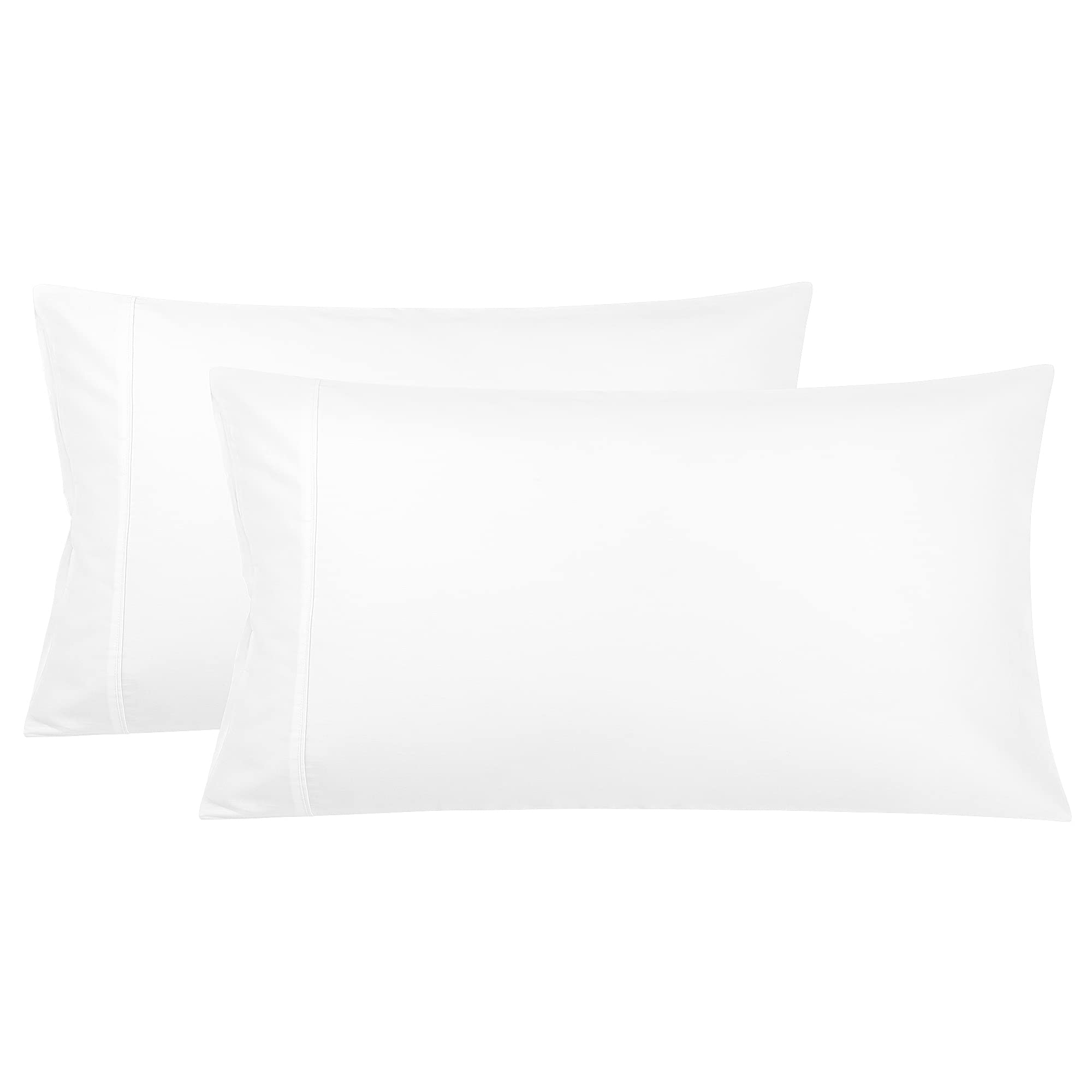 PiccoCasa Pillowcases 2 Pack Cotton Pillow Cases with Zipper Closure Soft & Comfortable Pillow Cases 50x75cm White