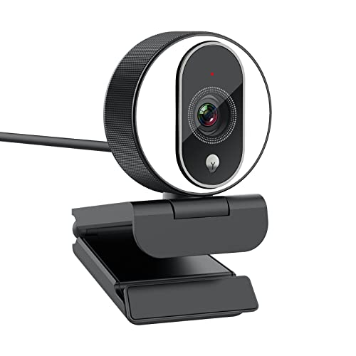 HD Webcam 1080P for Streaming With Ring Light, External Computer