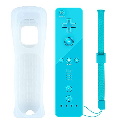 Maliralt Wii Remote Controller, LP03 Wireless Wii Game Remote Control with Free Silicone Case and Wrist Strap for Nintendo Wii and Wii U - Cyan (Third-Party Product)