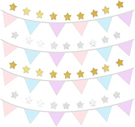 Amazon Co Jp ガーランド フェルト 星 誕生日 結婚式 飾り付け おしゃれ 男の子 女の子 おもちゃ