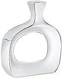 Halter HAL-269 Fine Ceramic Vase with a Metallic Chrome like Finish– Ideal for home décor or for party centerpieces. Great Quality, Sturdy, and Stylish - Top Gift Idea! (Large)