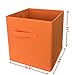 Sodynee Foldable Cloth Storage Cube Basket Bins Organizer Containers Drawers, 6 Pack, Orange