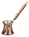 MisterCopper Hammered Copper Turkish Greek Coffee Pot Coffee Maker Cezve Ibrik With Wooden Handle 1 mm (10oz)