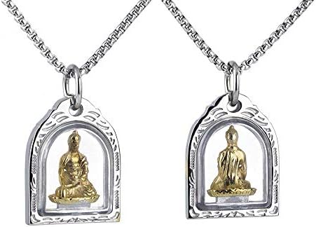 AMGJ Mens Fashion Stainless Steel Fitness Gym Dumbbell Weight Plate Barbell Chain Pendant Necklace