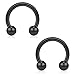 Ruifan 316L Surgical Steel U-Shaped & Horseshoe Nose Septum Hanger Retainer Nose Hoop Cartilage Tragus Rings 14g 6PCS - Black