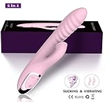 Sucking Vibrator for Women, Wave Design G Spot Vibrator, Clit Dildo Vibrators Rechargeable,Waterproof Clitoris Stimulator with Upgraded 12 Suction & Vibration Modes Sex Toys