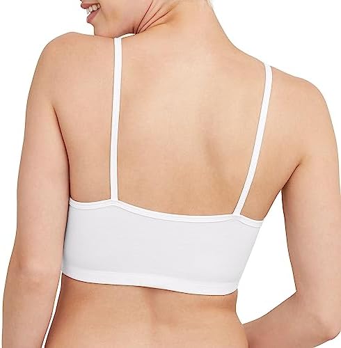 Damen Bralette aus Baumwolle, BH, Blickdicht, Weiß, 3er-Pack, M