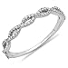 Dazzlingrock Collection 0.20 Carat (ctw) 10K Gold Round Diamond Ladies Swirl Anniversary Wedding Band Stackable Ring 1/5 CT