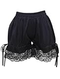 M4U Womens Lace Lolita Shorts/bloomers/Pants, color Black, fabric Cotton