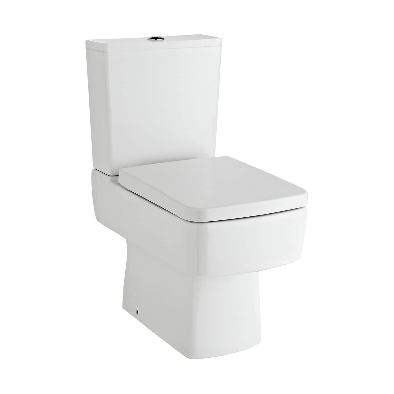 Nuie CBL008 Modern Compact Semi Flush to Wall Pan and Cistern WC Toilet (No Seat), 800mm x 355mm, White