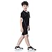 LANBAOSI Boys Athletic Shirts Youth Compression Shorts Set Workout Kids Teen Summer Clothes