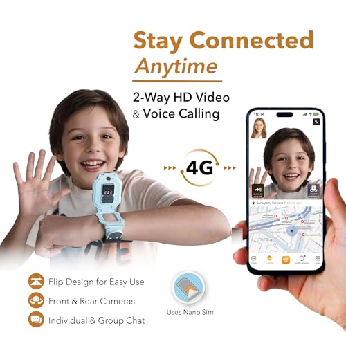 imoo Watch Phone, 4G Kids Smartwatch Phone with HD video calling,Smart Watch for Kids with GPS real-time positioning and IPX8 Water Resistance (Z7, Light Blue)