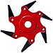 Womdee Trimmer Head Cutter,Grass Steel Blades Razors,Trimmer Head 6 Steel Blades Razors,65Mn Trimmer Head Cutter for Mower Grass, Brush Cutter Head for String Trimmer (Red)