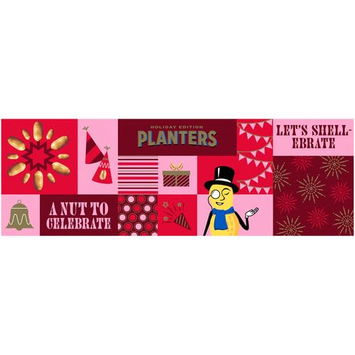 PLANTERS PEANUTS HOLIDAY TRIO PACK – SNACKS VARIETY PACK FOR ADULTS WITH SWEET N CRUNCHY, HONEY ROASTED, AND COCKTAIL PEANUTS (3 COUNT CANISTERS)