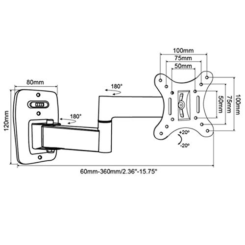 TV Wall Mount Bracket Full Motion Articulating Arms Extension Tilt