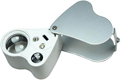 30X - 60X Illuminated Jewelers Loupe Dual LED Magnifier