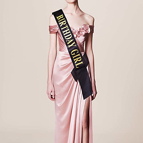 Birthday Girl Sash Crowns Gifts for Women Tiaras Headbands Belt Sweet Girls Princess Hair Band Rhinestone Hair Hoop Tiara (birthday girl)