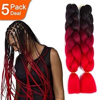 Ombre Jumbo Braid Hair Extensions Synthetic High Temperature Fiber Kanekalon Braiding Hair 5pcs 24 inch(45#)