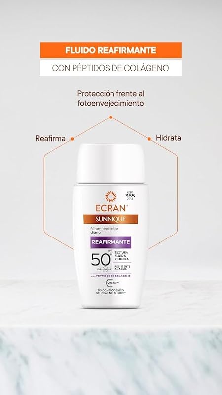 Sunnique - Fluido Facial Reafirmante con Colágeno FPS50+ - 40 ml