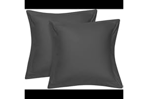 Cotton Delight 100% Natural Cotton 600 TC Premium Euro Pillow Shams Set of 2, Grey 28x28 Pillow Cover, Cushion Cover Euro Size