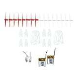 Hubsan Crash Pack for Q4 Nano H111 Quadcopter, Includes 2x Body Shells, 4x Sets of Propellers, 2x Motors, 2x Flight Batteries, White/Red