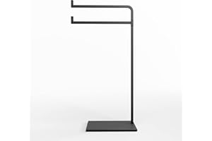 HB DESIGN CO. Hand Towel Stand for Bathroom Counter - 17" Black Countertop Towel Stand - Holds 2 Towels - Countertop Towel Holder Stand - Standing Hand Towel Holder for Bathroom Countertop - Fingertip Towel Holder