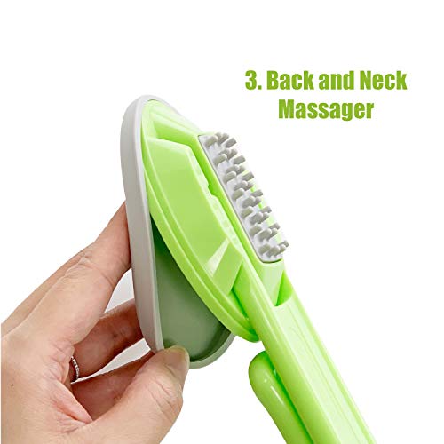 DOWMI Lotion applicators for Your Back 19" with 2 Types of Pads (Brush