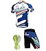 INBIKE Men's Summer Breathable Cycling Jersey and 3D Silicone Padded Shorts Set Outfit, Navy, (US) L-(CN) XXL