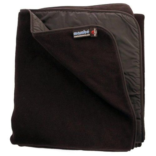 Mambe Large Essential 100% Waterproof/Windproof Stadium, Camping, Picnic and Outdoor Blanket (Large, Black) Made in The USA
