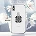 Ownest Compatible with iPhone Xs Case (2018)/iPhone X Case (2017) with Built-in 360 Rotatable Ring Kickstand Fit Magnetic Car Mount and Clear Slim TPU Protective for iPhone Xs/iPhone X-Silver
