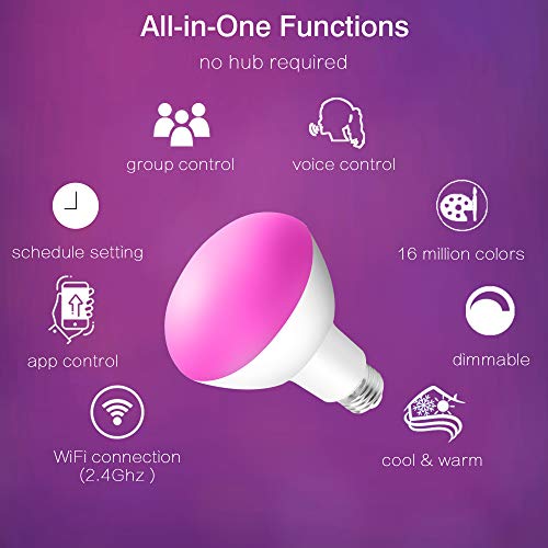 OHLUX Smart WiFi Flood Light Bulb E26 Base 900Lumen (100W Equivalent