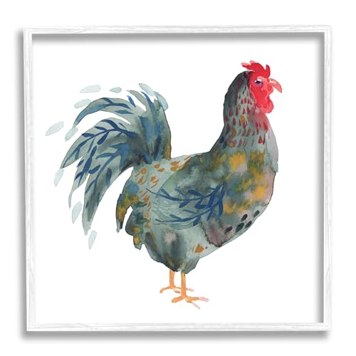 Stupell Industries Floral Patterned Rooster Framed Giclee Art by Claudia Bianchi