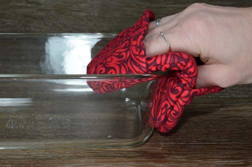 Mini Oven Mitts // Set of 2 // Fingertip Oven Mitts // Red Bliss