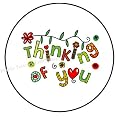 30 THINKING OF YOU ENVELOPE SEALS LABELS STICKERS 1.5 ROUND BUTTERFLY