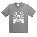 I Love my German Shepherd Dog Bone Youth T-Shirt Medium Sport Grey