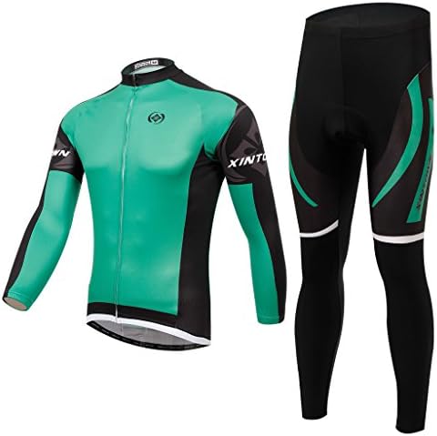 Aufland Outdoor Men's Cycling Jersey Long Sleeve +Long Pants Green Arrow