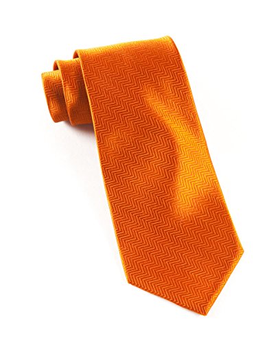 THE TIE BAR 100% WOVEN SILK HERRINGBONE BURNT ORANGE (RUST) TIE