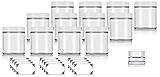 Clear Thick Glass Straight Sided Jar with White Smooth Lids - 4 oz / 120 ml (12 pack) + Labels + Small Glass Balm Jar